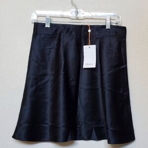 Quince Black Satin Skirt